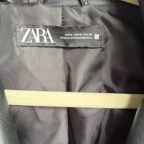 Zara Black Leather Moto Jacket - Picture 4 of 5